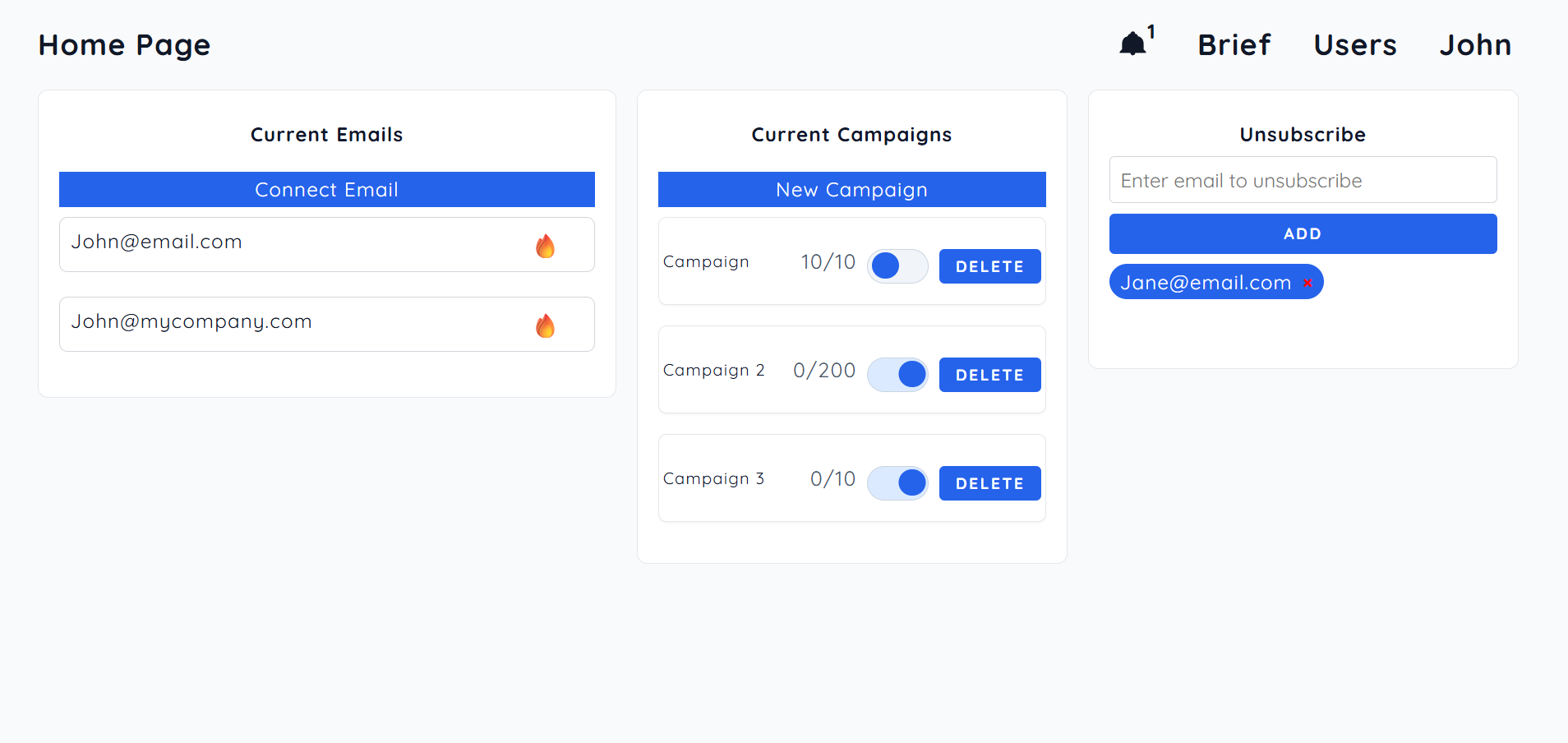Dashboard screenshot (light)